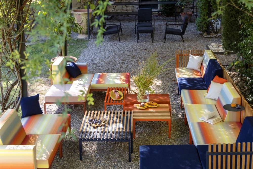 Module tables and chairs from the SUTRA Collection from EGO Paris near Los Angeles, California (CA)